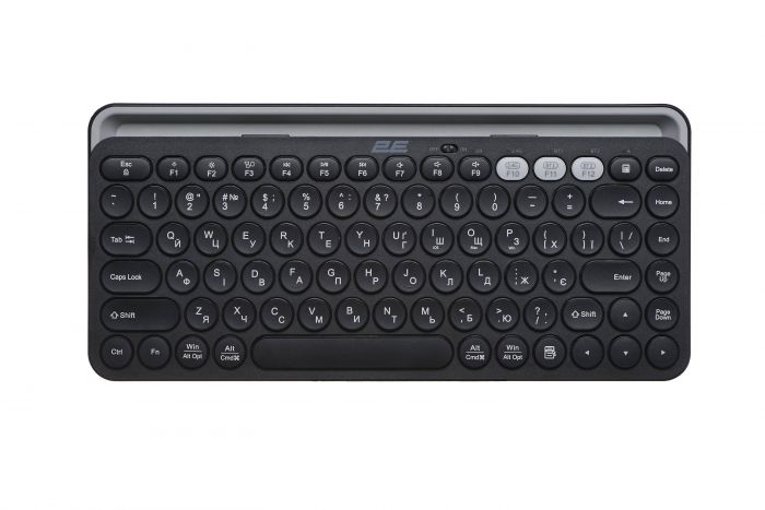 Клавіатура мембранна 2E KS250 84key, WL/BT, EN/UK, чорно-сірий