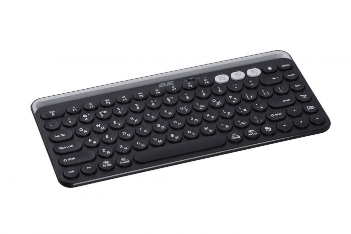 Клавіатура мембранна 2E KS250 84key, WL/BT, EN/UK, чорно-сірий