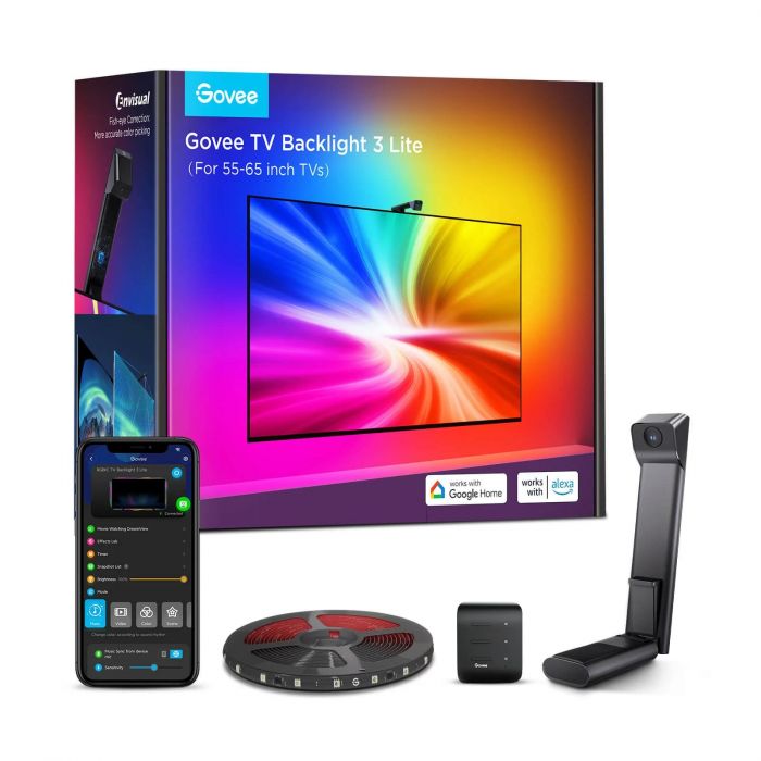 Набір адаптивного підсвічування Govee H6099 Backlight 3 Lite 55-65', RGBIC, WI-FI/Bluetooth, чорний