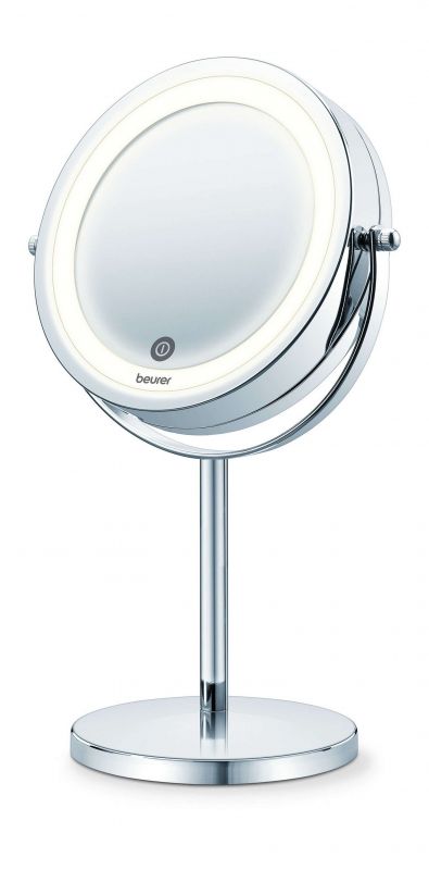 Дзеркало косметичне Beurer настільне, діаметр-13см, AААx4 в комплекті, сенс. керування, підсвічування, білий