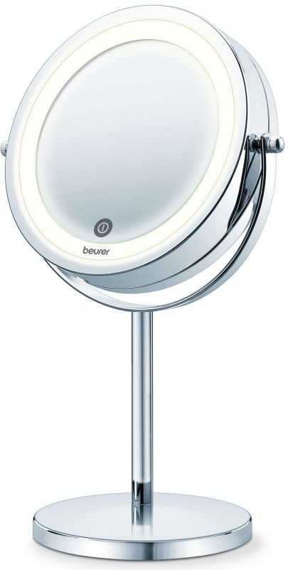 Дзеркало косметичне Beurer настільне, діаметр-13см, AААx4 в комплекті, сенс. керування, підсвічування, білий