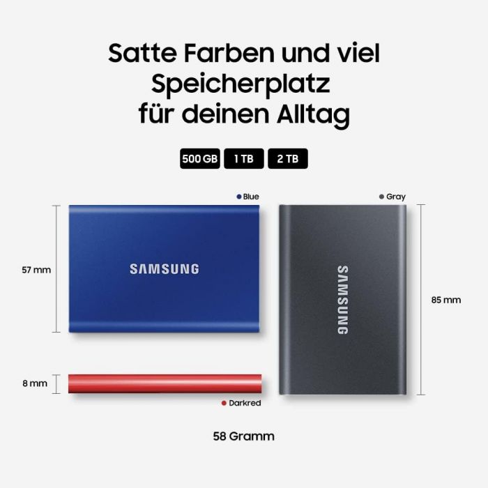 Портативний SSD Samsung 1TB USB 3.2 Gen 2 Type-C T7 Сірий