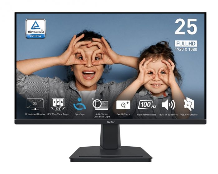 Монітор MSI 24.5" PRO MP251 D-Sub, HDMI, MM, IPS, 100Hz, 4ms, sRGB 101%