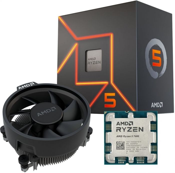 Центральний процесор AMD Ryzen 5 7600 6C/12T 3.8/5.1GHz Boost 32Mb Radeon Graphics AM5 65W Wraith Stealth cooler Box
