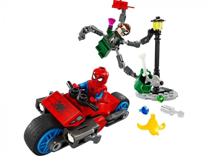 Конструктор LEGO Marvel Погоня на мотоциклах Людина-Павук vs. Доктор Восьминіг