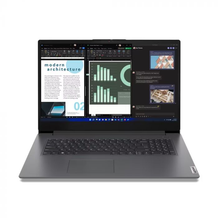 Ноутбук Lenovo V17-G4 17.3" FHD IPS AG, Intel i7-1355U, 16GB, F512GB, UMA, DOS, сірий