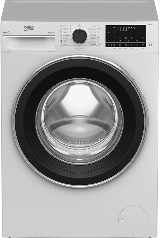 Пральна машина Beko фронтальна, 8кг, 1400, A+++, 55см, дисплей, пар, інвертор, білий