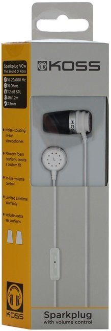 Навушники In-Ear Koss Spark Plug, 3.5 mini-jack, Білий