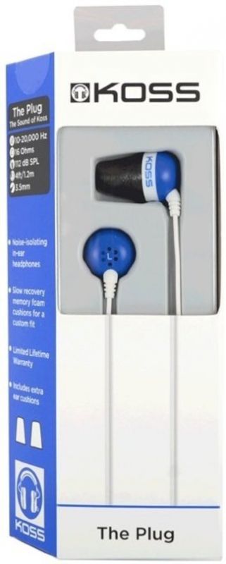 Навушники In-Ear Koss The Plug Noise Isolating, 3.5 mini-jack, Блакитний