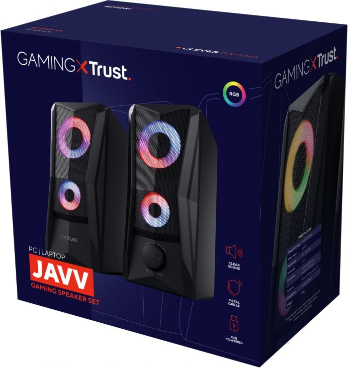Акустична система Trust GXT 606 Javv 2.0, USB/AUX, RGB, чорний
