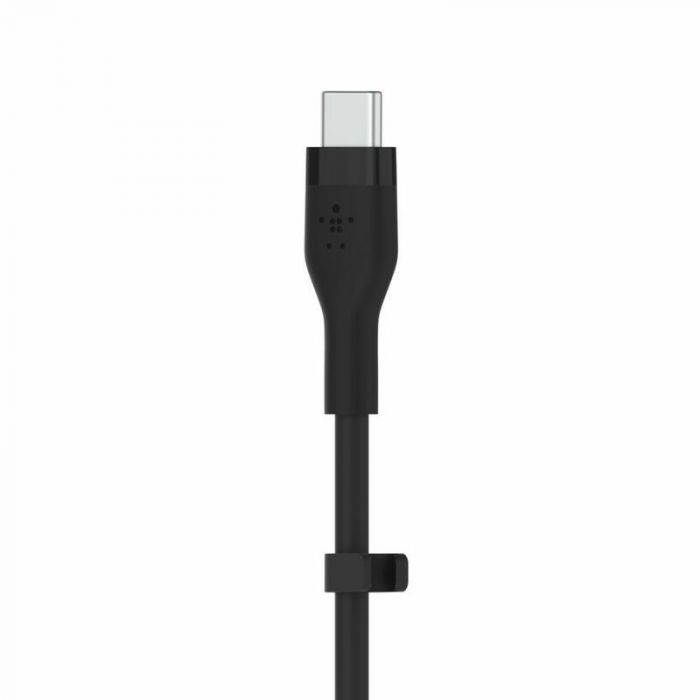 Кабель USB-C > USB-C заряджання/синхронізації Belkin, 3м, 60Вт, Type-C, силіконовий з кліпсою, чорний