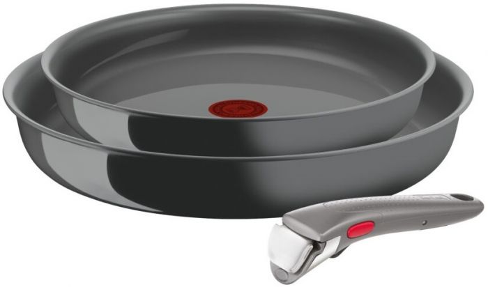 Набір посуду Tefal Ingenio Renew, знімна ручка, 3предмети, алюміній, бакеліт, сірий