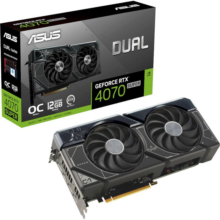 Відеокарта ASUS GeForce RTX 4070 SUPER 12GB GDDR6X OC DUAL-RTX4070S-O12G