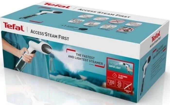 Відпарювач Tefal компактний Access Steam, 1300Вт, 70мл, постійна пара - 20гр, пластик підошв., біло-синій