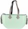Сумка Nuvita MyMia ручки шкіра, килимок, ремені для коляски, м'ятно-сірий