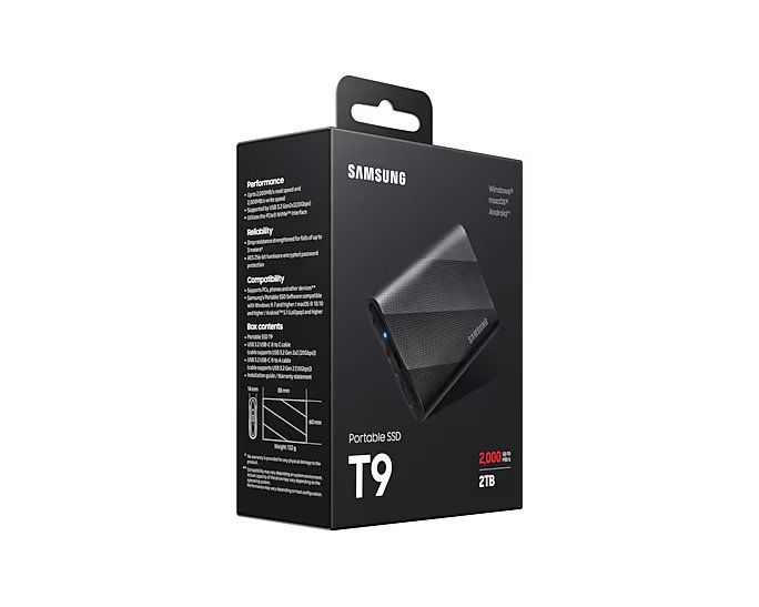 Портативний SSD Samsung 2TB USB 3.2 Gen 2 Type-C T9 Shield