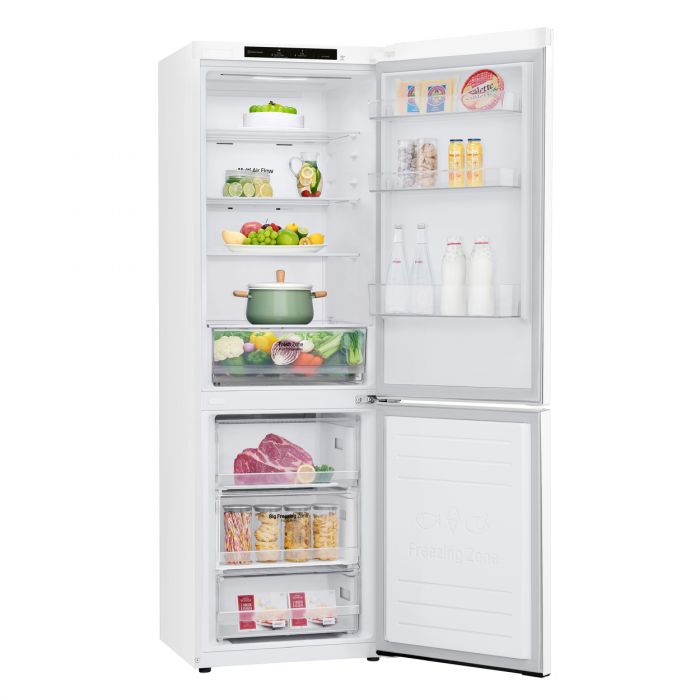Холодильник LG з нижн. мороз., 186x60х68, холод.відд.-234л, мороз.відд.-107л, 2дв., А+, NF, інв., диспл внутр., зона св-ті, білий