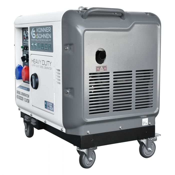 Генератор дизельний Konner&Sohnen KS 9300DE-1/3 ATSR, 230/400В, 6.5/6.0кВт, 7.5/7.0кВт, 1/3Фази, АВР(ATS), електростартер, 168кг