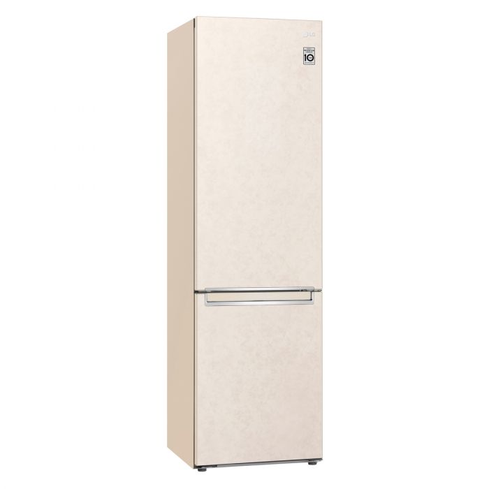 Холодильник LG з нижн. мороз., 203x60х68, холод.відд.-277л, мороз.відд.-107л, 2дв., А+, NF, інв., диспл внутр., зона св-ті, бежевий