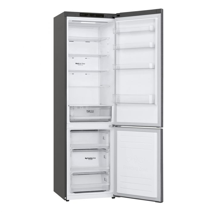 Холодильник LG з нижн. мороз., 203x60х68, холод.відд.-277л, мороз.відд.-107л, 2дв., А+, NF, інв., диспл внутр., зона св-ті, сірий темний