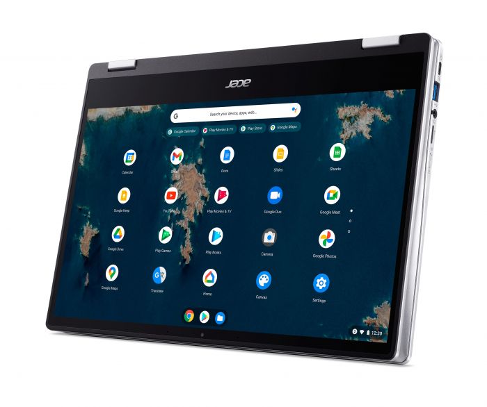 Ноутбук Acer Chromebook Spin CP314-1HN 14" FHD IPS Touch, Intel P N6000, 8GB, F128GB, UMA, ChromeOS, сріблястий