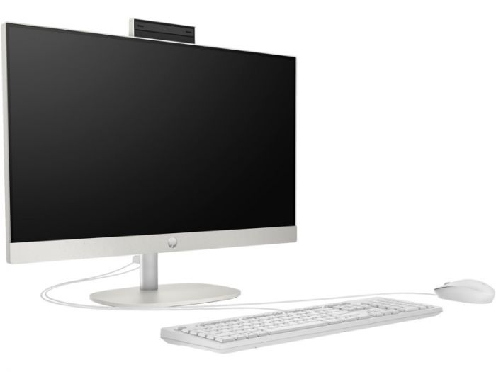 Комп'ютер персональний моноблок HP 240-G10 23.8" FHD IPS AG, Intel i5-1335U, 16GB, F512GB, UMA, WiFi, кл+м, 3р, DOS, білий