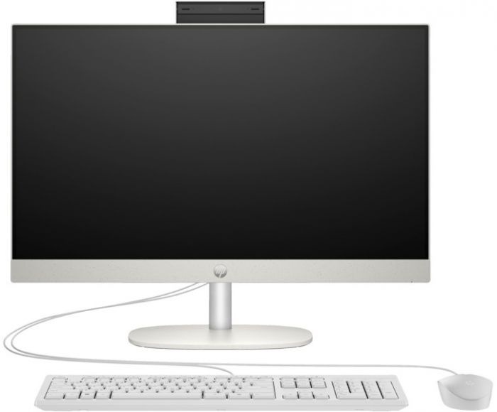 Комп'ютер персональний моноблок HP 240-G10 23.8" FHD IPS AG, Intel i5-1335U, 16GB, F512GB, UMA, WiFi, кл+м, 3р, DOS, білий