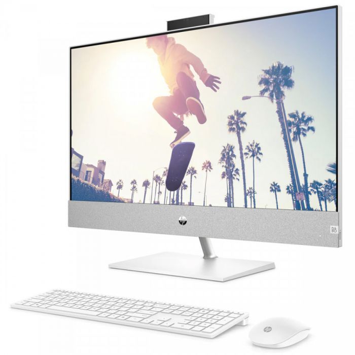 Комп'ютер персональний моноблок HP Pavilion 27" FHD IPS Touch, Intel i5-13400T, 16GB, F1TB, NVD3050-4, WiFi, кл+м, DOS, білий