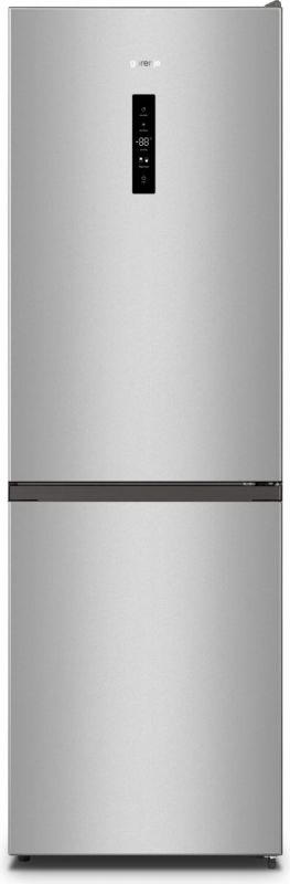 Холодильник Gorenje з нижн. мороз., 185х60х60см, 2 дв., Х- 207л, М- 93л, A+, NoFrost Plus, Fresh zone, дисплей, сірий