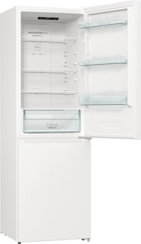 Холодильник з нижн. мороз. камерою Gorenje, 185х60х60см, 2 двері, 203(99)л, А++, NoFrost+, LED дисплей, Зона св-ті, білий