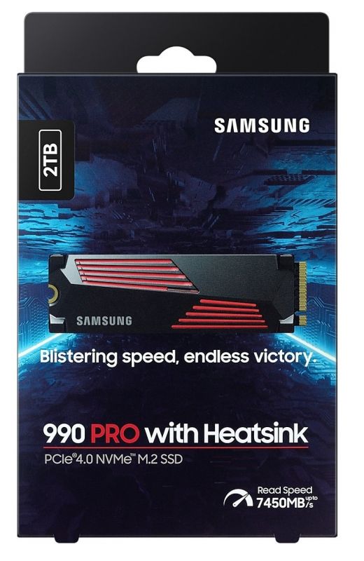 Накопичувач SSD Samsung M.2 2TB PCIe 4.0 990PRO + радіатор