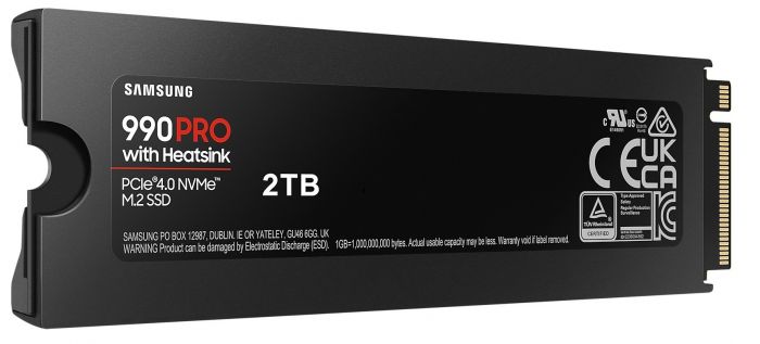 Накопичувач SSD Samsung M.2 2TB PCIe 4.0 990PRO + радіатор