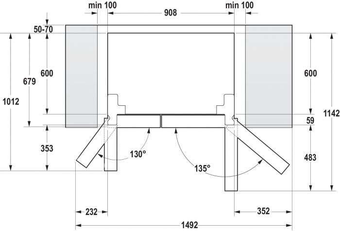 Холодильник Gorenje SBS, 179x68x91см, 2 дв., Х- 368л, М- 167л, A++, NF Plus,  Інвертор, диспенсер, резервуар, Дисплей, сірий