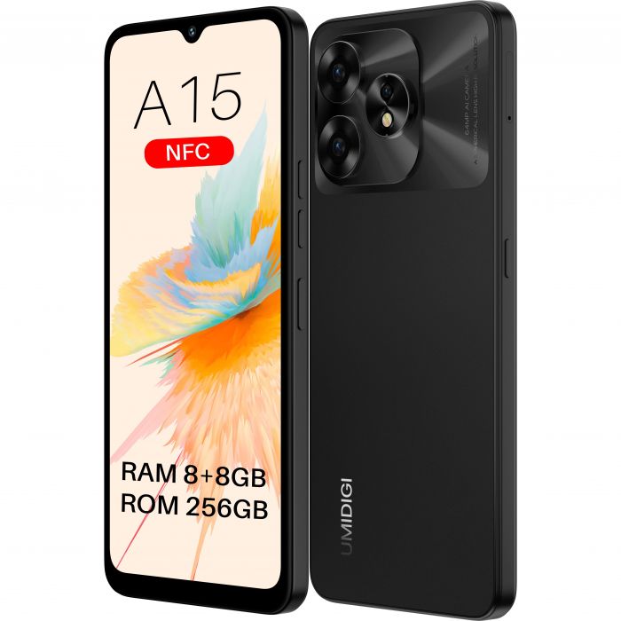 Смартфон UMIDIGI A15 (MP33) 6.7" 8/256ГБ, 2SIM, 5000мА·год, чорний