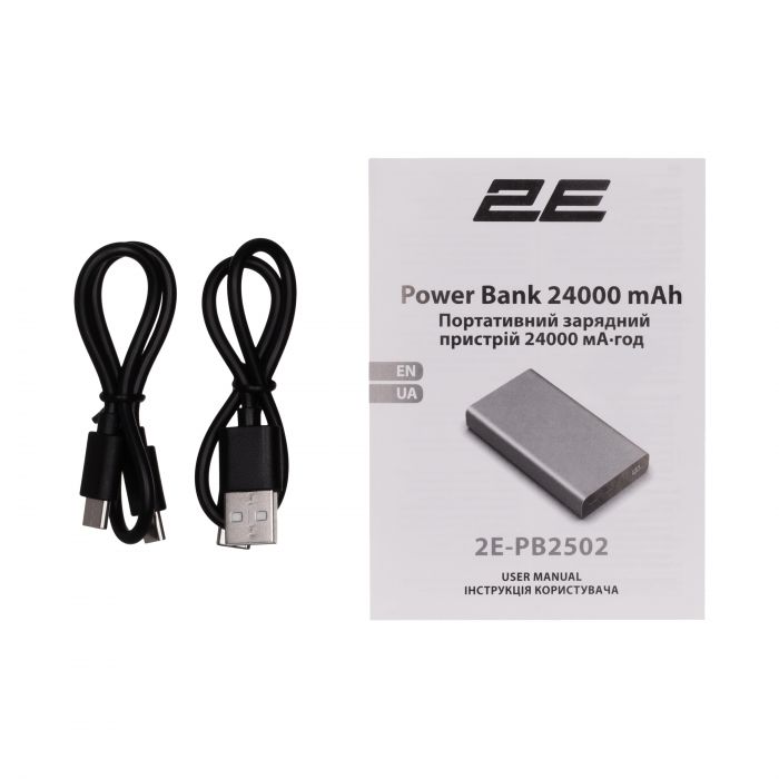 Акумулятор портативний літій-іонний Power Bank 2E 24000мА·год, 100Вт, PD, QC, чорний