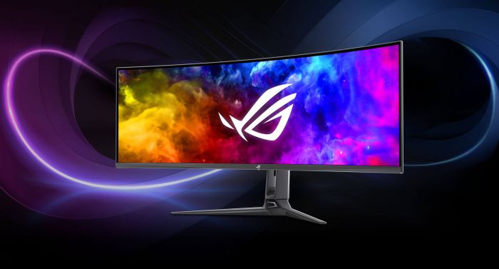 Монітор Asus 49" ROG Swift PG49WCD HDMI, DP, USB-C, 4xUSB, MM, OLED, 5120x1440, 32:9, 144Hz, 0.03ms, DCI-P3 99%, CURVED, AdaptiveSync, HAS, HDR400