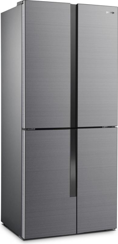 Холодильник SBS Gorenje, 182х64х80см, 4 двері, 265(129)л, А++, Інвертор , Зона св-ті, Внутр. Диспл, Нерж