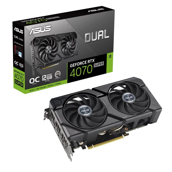 Відеокарта ASUS GeForce RTX 4070 SUPER 12GB GDDR6X OC EVO DUAL-RTX4070S-O12G-EVO