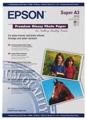 Папір Epson A3+ Premium Glossy Photo Paper, 20арк.