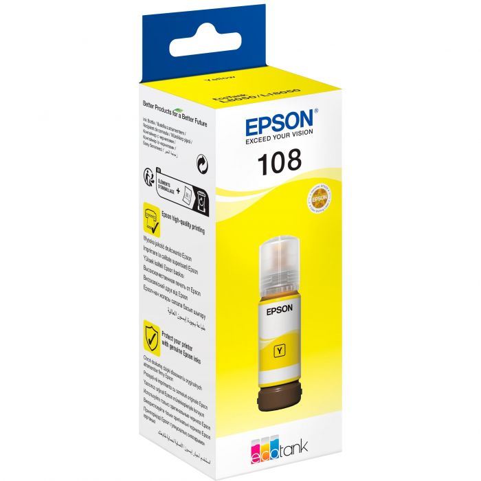 Контейнер з чорнилом Epson 108 EcoTank L8050/L18050 yellow