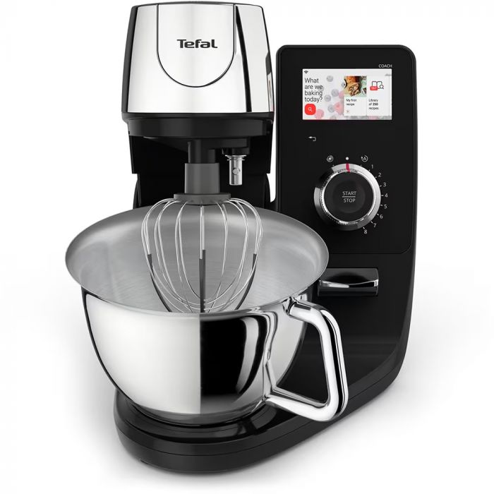 Кухонна машина Tefal I-Coach Touch, 1200Вт, чаша-метал, корпус-метал+пластик, дисплей, насадок-3, підкл. до смартфону, чорний