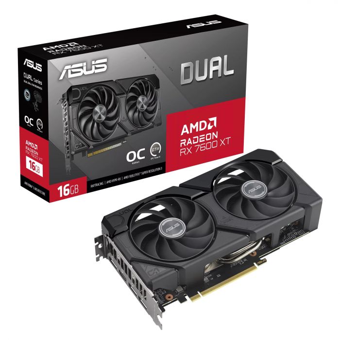 Відеокарта ASUS Radeon RX 7600 XT 16GB GDDR6 DUAL OC DUAL-RX7600XT-O16G