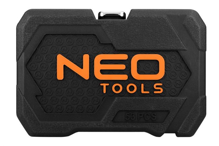 Набір інструментів Neo Tools, Набір торцевих головок, 53шт, 1/4", CrV, кейс