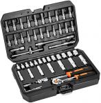 Набір інструментів Neo Tools, Набір торцевих головок, 73шт, 1/2", 1/4", CrV, кейс
