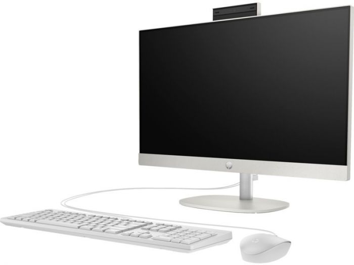Комп'ютер персональний моноблок HP 240-G10 23.8" FHD IPS AG, Intel i3-N300, 8GB, F256GB, UMA, WiFi, кл+м, 3р, DOS, білий