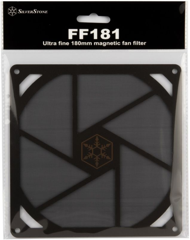 Пиловий фільтр для вентилятора SilverStone FF181B, 180мм, магнітний, чорний
