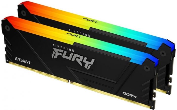 Пам'ять ПК Kingston DDR4 32GB KIT (16GBx2) 2666 FURY Beast RGB