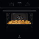 Духова шафа Electrolux електрична, 65л, А, пара, дисплей, конвекція, телескопічні напрямні, чорний
