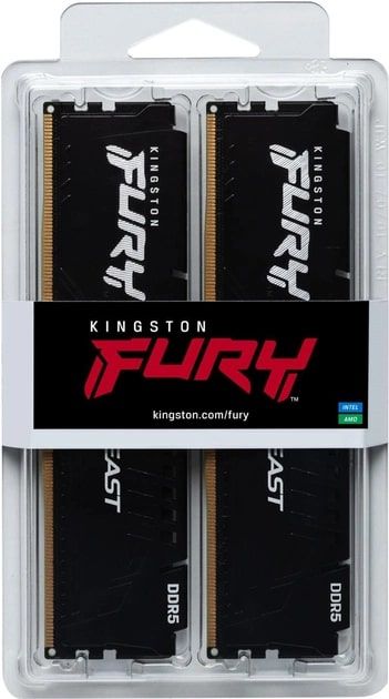 Пам'ять ПК Kingston DDR5 16GB KIT (8GBx2) 5200 FURY Beast