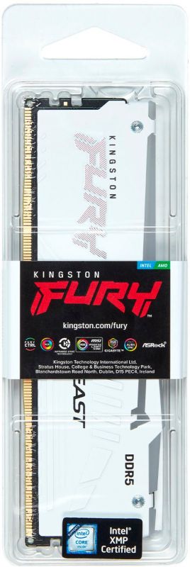 Пам'ять ПК Kingston DDR5 32GB 5200 FURY Beast  RGB EXPO Білий